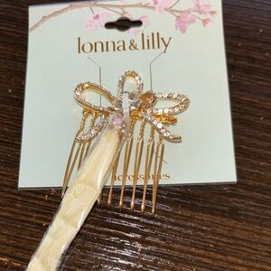 Lonna & Lilly Gold Bow Hair Comb with Sparkling Accents
